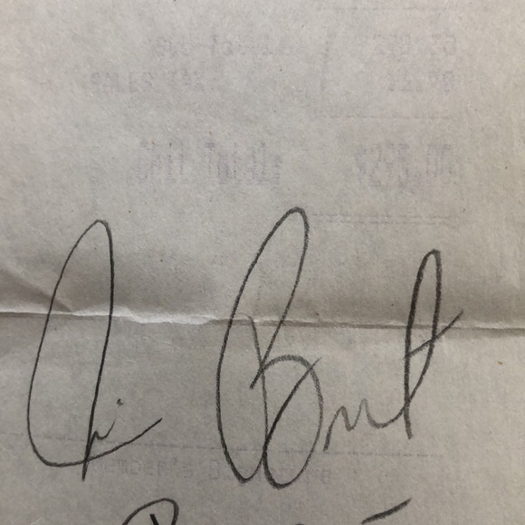 Jim Burt autograph. In pencil on very old cash register receipt paper. - Picture 2 of 2